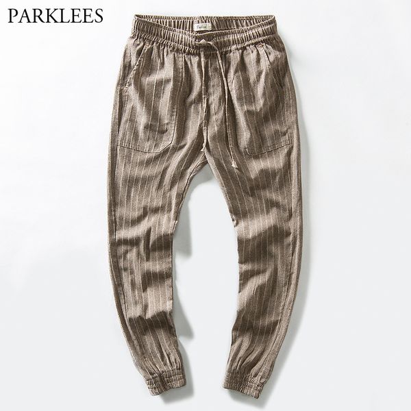 striped cotton linen harem pants men jogger pants elastic drawstring waist casual trousers male lightweight comfortable pantalon, Black
striped cotton linen harem pants men jogger pants elastic drawstring waist casual trousers male lightweight comfortable pantalon, Black