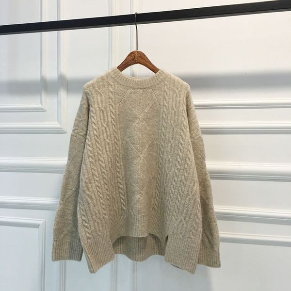 irregular big size knitting sweater loose fit round neck long sleeve women pullovers new fashion autumn winter 2020, White;black
irregular big size knitting sweater loose fit round neck long sleeve women pullovers new fashion autumn winter 2020, White;black