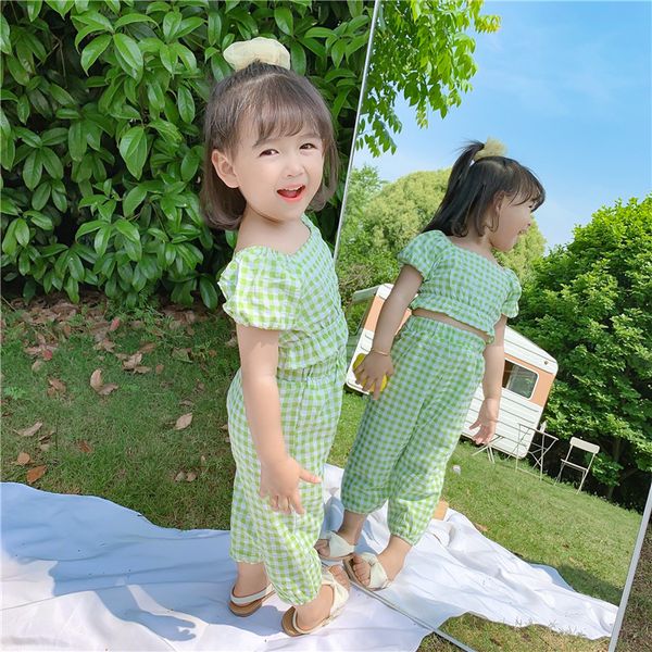 2020 korea style girls 2pcs plaid set t shirt+ long pants summer kids girls suits 1-7t, White
2020 korea style girls 2pcs plaid set t shirt+ long pants summer kids girls suits 1-7t, White