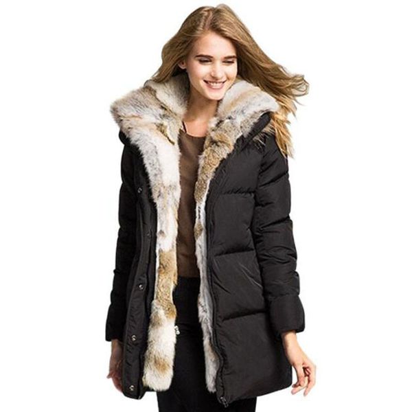 2019 new women's winter down jacket fashion temperament long section thick fur collar hooded outer wild warm coat, Black
2019 new women's winter down jacket fashion temperament long section thick fur collar hooded outer wild warm coat, Black