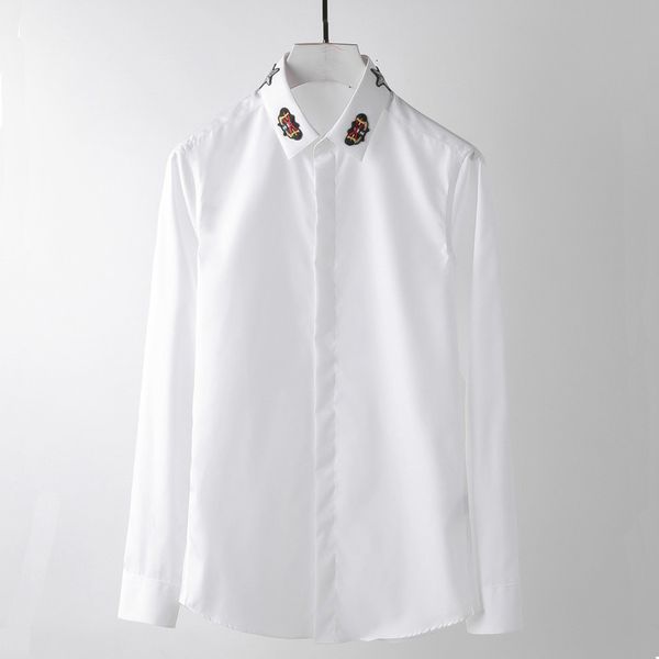 mens shirts luxury bee ebmroidery collar long sleeve mens dress shirts fashion slim fit casual plus size 4xl, White;black
mens shirts luxury bee ebmroidery collar long sleeve mens dress shirts fashion slim fit casual plus size 4xl, White;black