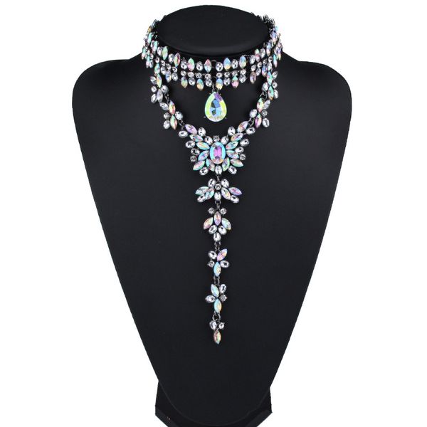 2017 new design ab multicolor rhinestone collar choker necklace women maxi necklace flowers pendant fashion jewelry wholesale, Golden;silver
2017 new design ab multicolor rhinestone collar choker necklace women maxi necklace flowers pendant fashion jewelry wholesale, Golden;silver