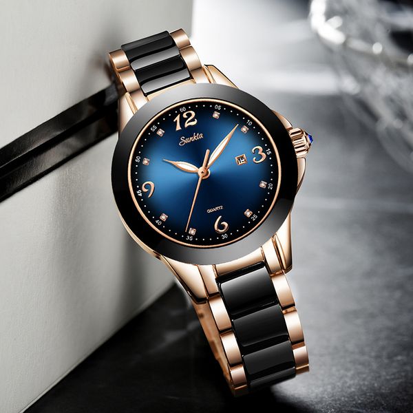 zegarek damski 2019new sunkta quartz women watches ladies between steel ceramic watch brand luxury fashion female clock+box, Slivery;brown
zegarek damski 2019new sunkta quartz women watches ladies between steel ceramic watch brand luxury fashion female clock+box, Slivery;brown