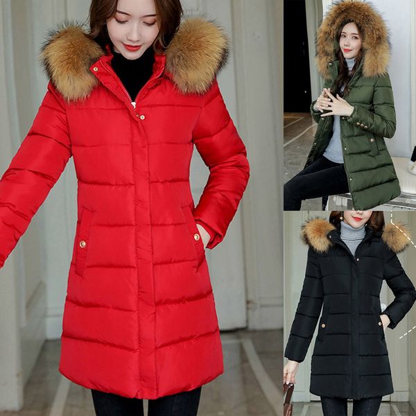 chaqueta mujer manteau femme winter coat women solid winter fur collar long thick coat outwear abrigos mujer invierno 2019, Black
chaqueta mujer manteau femme winter coat women solid winter fur collar long thick coat outwear abrigos mujer invierno 2019, Black