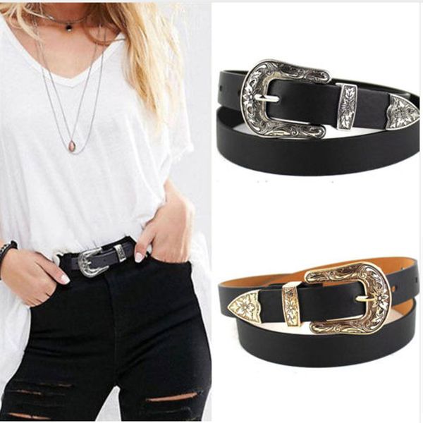 women black leather western cowgirl waist belt metal buckle waistband new belts for women luxury designer brand, Black;brown
women black leather western cowgirl waist belt metal buckle waistband new belts for women luxury designer brand, Black;brown
