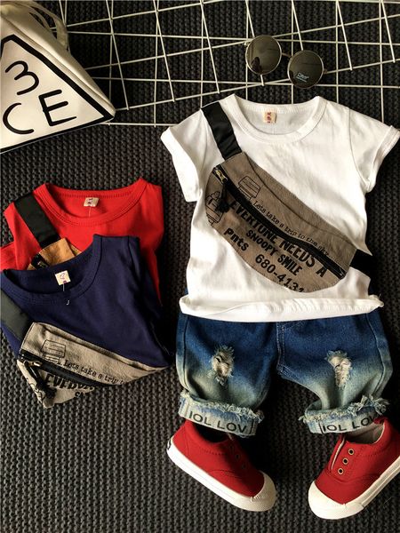 children's wear 2019 summer new boy personality cotton short sleeve + with jeans casual cool 2pcs outfits set children boy clothes 3-8, White
children's wear 2019 summer new boy personality cotton short sleeve + with jeans casual cool 2pcs outfits set children boy clothes 3-8, White