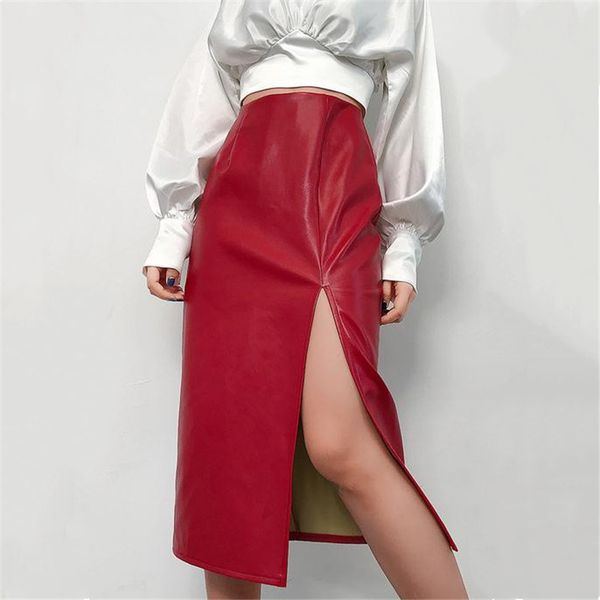 fashion female pu leather long skirt new 2019 red side open high waisted slim maxi underskirt ladies' formal bodycon skirts hot, Black
fashion female pu leather long skirt new 2019 red side open high waisted slim maxi underskirt ladies' formal bodycon skirts hot, Black