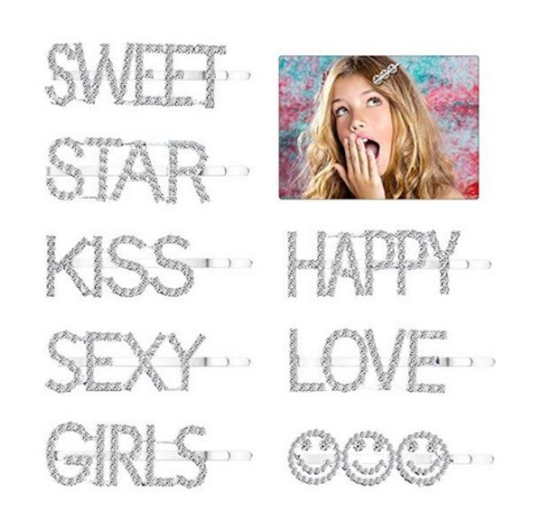 letter hair clips rhinestone words letter hairpins glitter straight side hairpins star love sweet girl hair barrettes for girls, Golden;silver
letter hair clips rhinestone words letter hairpins glitter straight side hairpins star love sweet girl hair barrettes for girls, Golden;silver