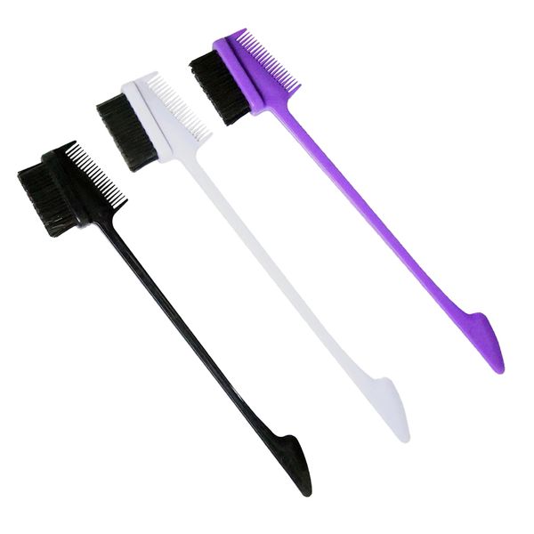 3 pieces plastic double sided edge control - 2 in 1 hair brush comb combo, hair styling comb & brush tool set, Silver
3 pieces plastic double sided edge control - 2 in 1 hair brush comb combo, hair styling comb & brush tool set, Silver