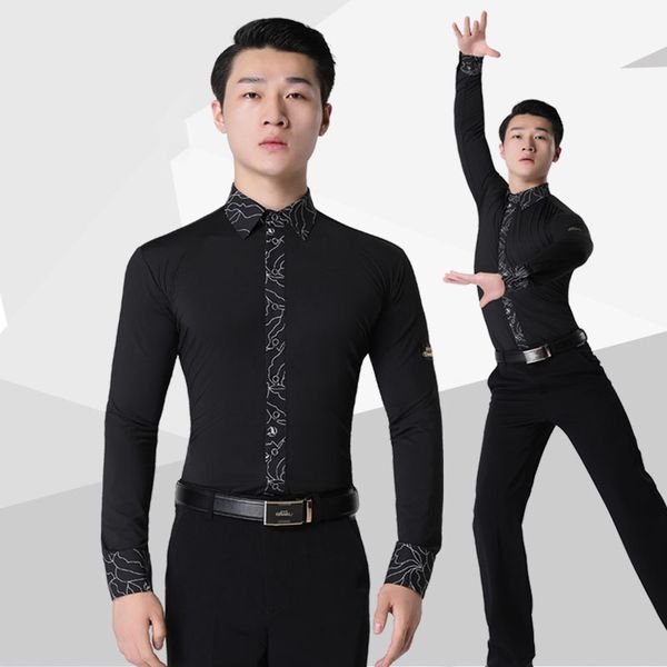 ballroom dance shirt male latin dance long sleeve practice clothes black standard samba shirt men's performance clothing dl4929, Black;red
ballroom dance shirt male latin dance long sleeve practice clothes black standard samba shirt men's performance clothing dl4929, Black;red