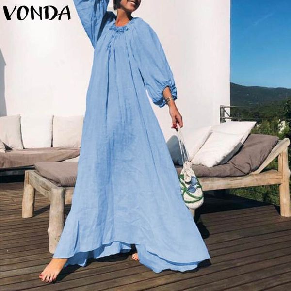 vonda women maxi long dress 2018 autumn spring bohemian lantern sleeve casual loose swing floor-length plus size party vestidos, Black;gray
vonda women maxi long dress 2018 autumn spring bohemian lantern sleeve casual loose swing floor-length plus size party vestidos, Black;gray