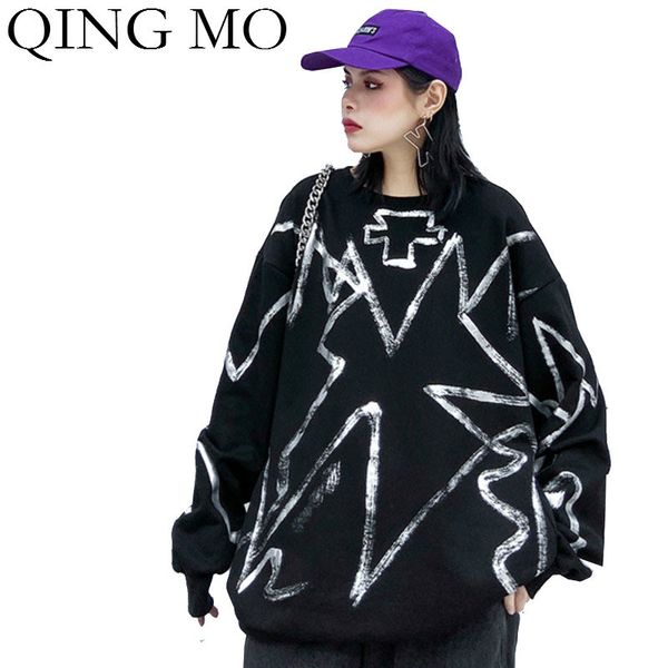 qing mo black orange women irregular sweatshirt 2019 women printed sweatshirt female plus size knitted zqy2516 
qing mo black orange women irregular sweatshirt 2019 women printed sweatshirt female plus size knitted zqy2516