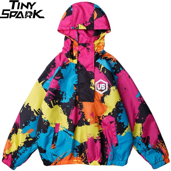 men hip hop streetwear jacket windbreaker graffiti ink color block hoodie jacket coat harajuku retro pullover half zipper, Black;brown
men hip hop streetwear jacket windbreaker graffiti ink color block hoodie jacket coat harajuku retro pullover half zipper, Black;brown