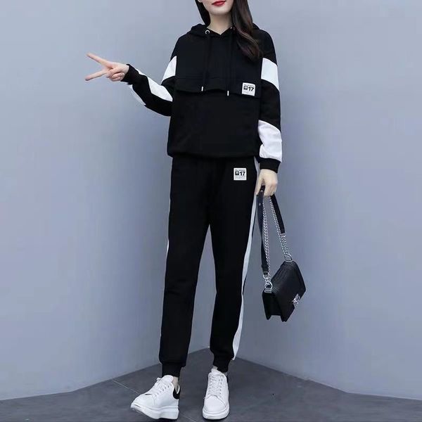 plus size women's suit spring autumn new style loose hooded was thin casual fashion sports two piece set women two piece outfits, White
plus size women's suit spring autumn new style loose hooded was thin casual fashion sports two piece set women two piece outfits, White