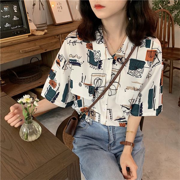 houthion women's shirt blouse loose short sleeve shirt blouse fashion breasted button summer new korean printed, White
houthion women's shirt blouse loose short sleeve shirt blouse fashion breasted button summer new korean printed, White