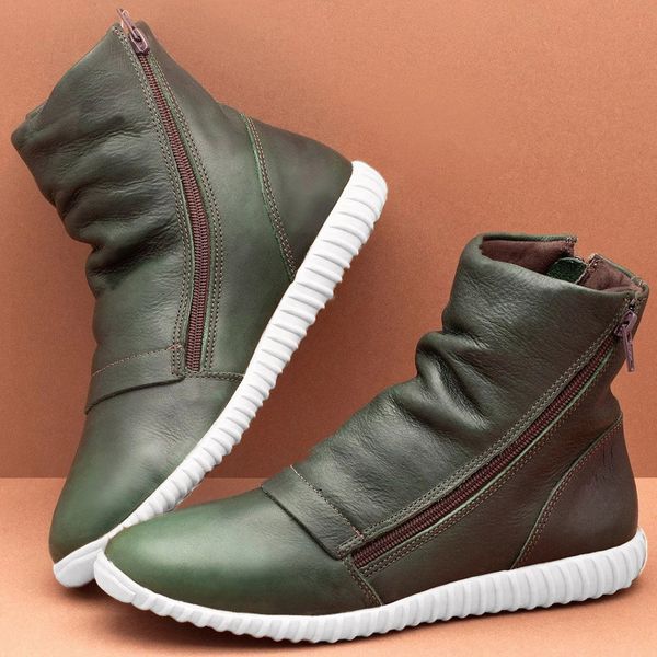 women's 2019 leather short boots casual flat ankle boots for women side zipper round toe shoes warmer hiking snow, Black
women's 2019 leather short boots casual flat ankle boots for women side zipper round toe shoes warmer hiking snow, Black
