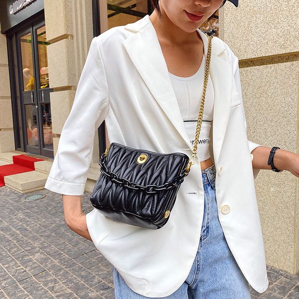bag for women original design folded bucket bag summer chain 2020 new joker messenger