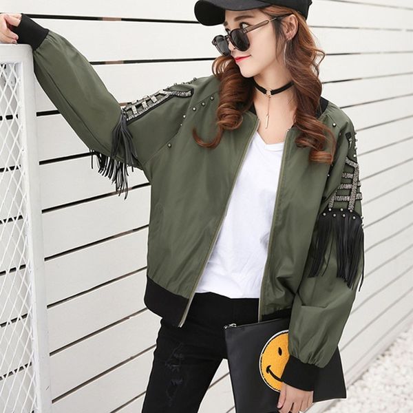 2019 new spring autumn jacket women high street rock jackets tassels rivets bomber jacket coat chaquetas mujer qt05, Black;brown
2019 new spring autumn jacket women high street rock jackets tassels rivets bomber jacket coat chaquetas mujer qt05, Black;brown