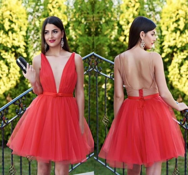 red short prom dresses deep v neck sleeveless pleated tulle ribbon backless fashion party dresses homecoming dresses dh4098, Black
red short prom dresses deep v neck sleeveless pleated tulle ribbon backless fashion party dresses homecoming dresses dh4098, Black