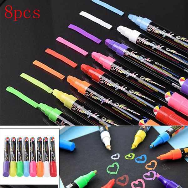 in stock8 colors/pack chalk pens blackboard marker neon colours glass window reversible 6mm ing, Black;red
in stock8 colors/pack chalk pens blackboard marker neon colours glass window reversible 6mm ing, Black;red