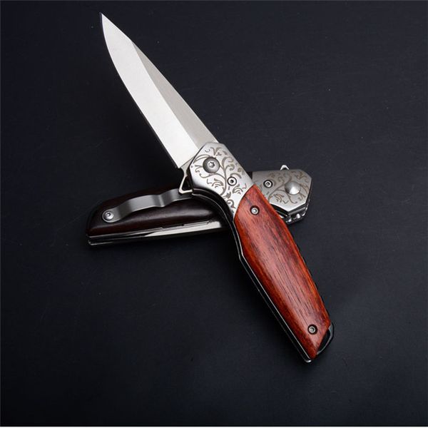 2 Styles Wood Handle China Flipper Assisted Open Folding Pocket Knife D2 57-58HRC Satin Blade Outdoor Camping Hunting knives P713M Q
2 Styles Wood Handle China Flipper Assisted Open Folding Pocket Knife D2 57-58HRC Satin Blade Outdoor Camping Hunting knives P713M Q