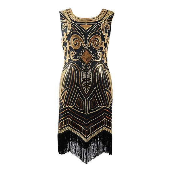 2019 new ladies dress fashion hand-embroidered beaded sequin dress v-neck slim banquet sleeveless, Black;gray
2019 new ladies dress fashion hand-embroidered beaded sequin dress v-neck slim banquet sleeveless, Black;gray