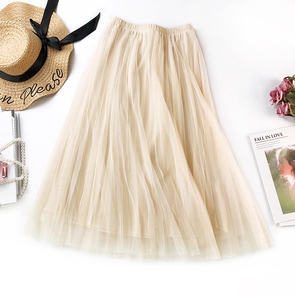 2019 high waist pleated mesh skirt solid color long skirt female korean version of the four seasons can wear wild a word, Black
2019 high waist pleated mesh skirt solid color long skirt female korean version of the four seasons can wear wild a word, Black
