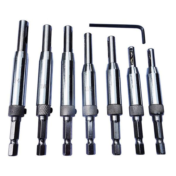 shgo center drill door and window cabinet self-centering hinge hardware drill set 7pcs 5/64 inch, 7/64 inch, 9/64 11/6 
shgo center drill door and window cabinet self-centering hinge hardware drill set 7pcs 5/64 inch, 7/64 inch, 9/64 11/6