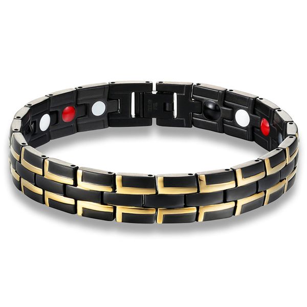 steampunk double color stainless steel chain bracelet for women fashion health power bracelet with magnet wholesale jewelry gift, Black
steampunk double color stainless steel chain bracelet for women fashion health power bracelet with magnet wholesale jewelry gift, Black