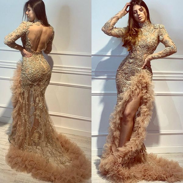 luxurious high collar mermaid evening dresses lace beaded side split prom dress robe de soiree party bridesmaid pageant gowns, Black;red
luxurious high collar mermaid evening dresses lace beaded side split prom dress robe de soiree party bridesmaid pageant gowns, Black;red