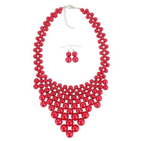 trendy part woman costue jewelry imitation pearls necklace/earrings multi-layer pendant 2 pieces set 6 colors jewelry for woman, Silver
trendy part woman costue jewelry imitation pearls necklace/earrings multi-layer pendant 2 pieces set 6 colors jewelry for woman, Silver