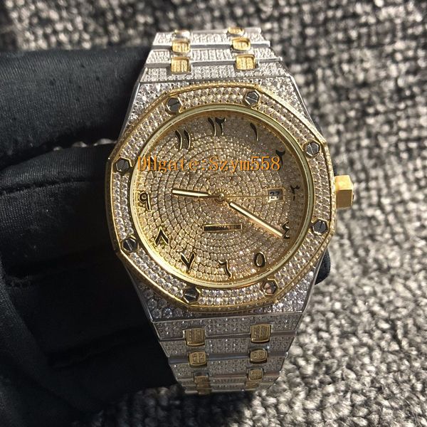 15400 arabic dial diamond watch man luxury watch iced out watch automatic set diamond waterproof 41mm 316 stainless steel sweep, Slivery;brown
15400 arabic dial diamond watch man luxury watch iced out watch automatic set diamond waterproof 41mm 316 stainless steel sweep, Slivery;brown