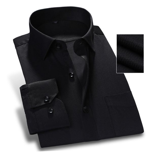 2018 pure color men dress shirt long sleeve classic fit twill fashion black work wear brand business men casual shirt, White;black
2018 pure color men dress shirt long sleeve classic fit twill fashion black work wear brand business men casual shirt, White;black