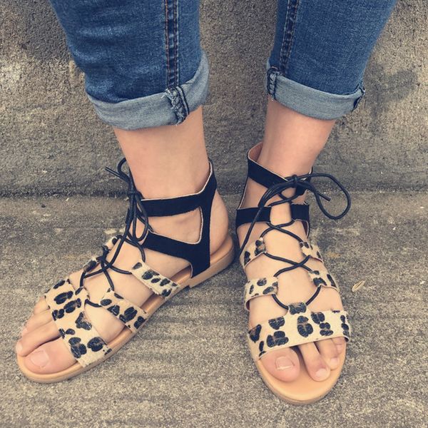 flat with ankle strap rome gladiator women sandals front rear strap lace-up boho shoes leopard sandals, Black
flat with ankle strap rome gladiator women sandals front rear strap lace-up boho shoes leopard sandals, Black