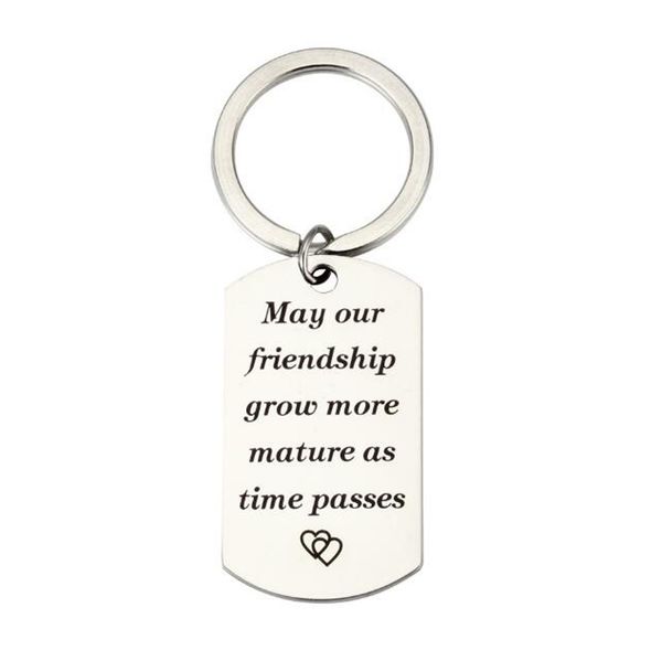 stainless steel square keychain pendant key ring gift -may our friendship grou more matuer as time passes, Silver
stainless steel square keychain pendant key ring gift -may our friendship grou more matuer as time passes, Silver