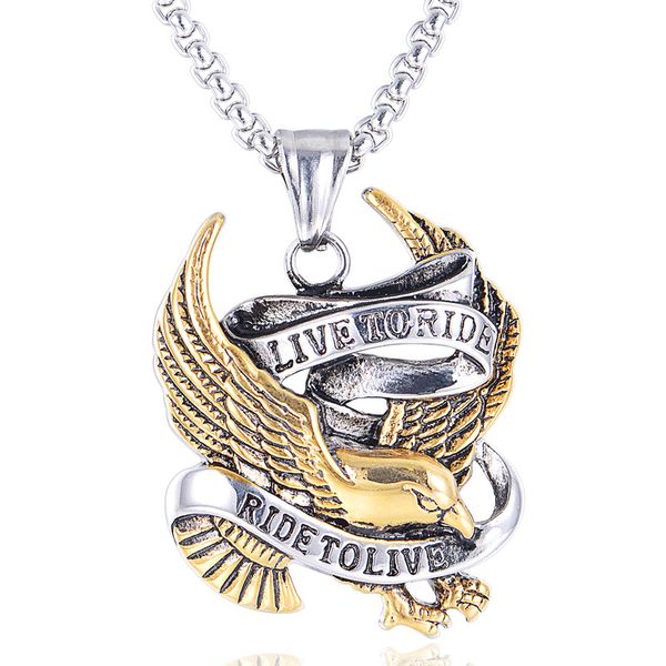 2020 z177 new personalized retro pendants punk rock men's fashion accessories eagle titanium steel necklace pendants, Silver
2020 z177 new personalized retro pendants punk rock men's fashion accessories eagle titanium steel necklace pendants, Silver