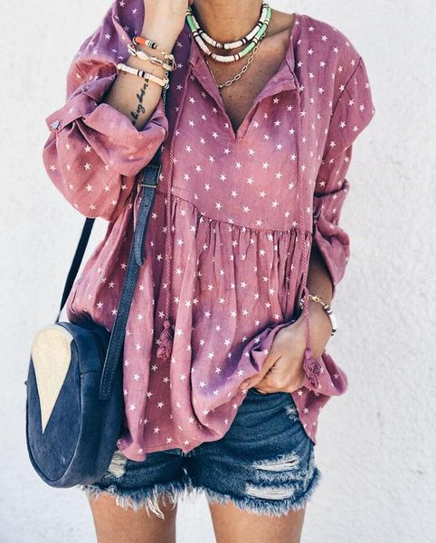 women blouses loose v-neck pleated floral print long sleeve casual blouse dames blouses lange mouwen blusas ladies, White
women blouses loose v-neck pleated floral print long sleeve casual blouse dames blouses lange mouwen blusas ladies, White