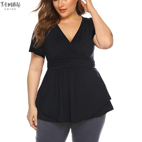 woman summer plus size v neck waist short sleeve casual solid color womens elegant blouses tuniki damskie 10, White
woman summer plus size v neck waist short sleeve casual solid color womens elegant blouses tuniki damskie 10, White