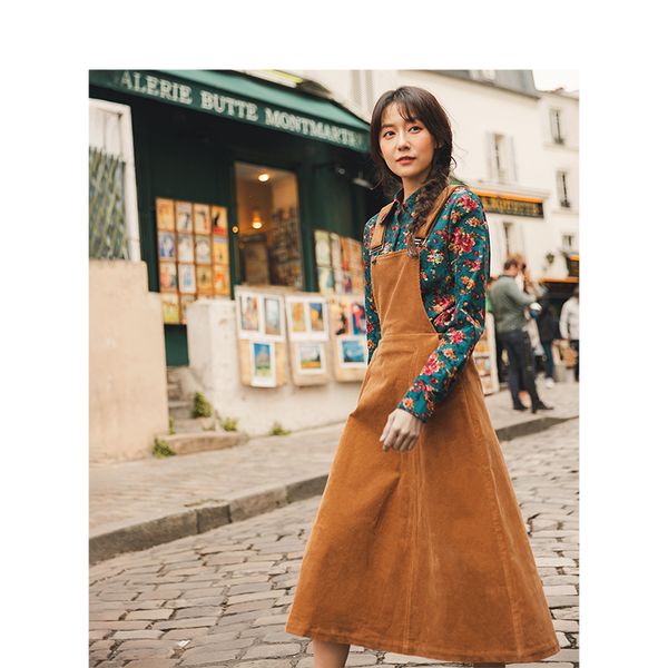 inman spring autumn new arrival vintage french style all-match a-line corduroy suspender skirt, Black;gray
inman spring autumn new arrival vintage french style all-match a-line corduroy suspender skirt, Black;gray