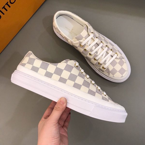 white plaid shoes for men real leather low-lace-up casual single shoes outdoor fashion sneakers for man with box 38-45, Black
white plaid shoes for men real leather low-lace-up casual single shoes outdoor fashion sneakers for man with box 38-45, Black