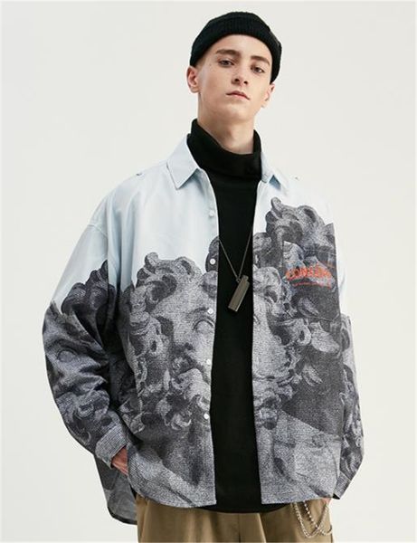 ink paint print mens designer shirts fashion loose panelled single breasted mens shirts casual males clothing, White;black
ink paint print mens designer shirts fashion loose panelled single breasted mens shirts casual males clothing, White;black