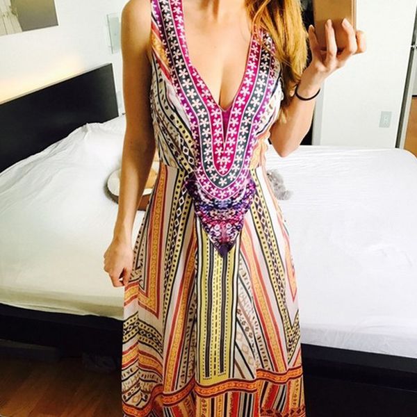 women dress beach sleeveless casual fashion printed holiday long sundress evening maxi dress, Black;gray
women dress beach sleeveless casual fashion printed holiday long sundress evening maxi dress, Black;gray