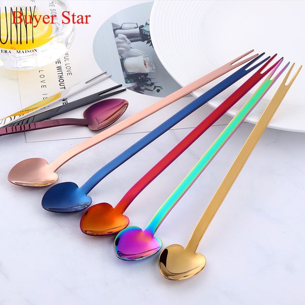8pcs stainless steel 2 in 1 long handle stir dessert cocktail spoon fork creative heart salad fork fruit kitchen tableware
8pcs stainless steel 2 in 1 long handle stir dessert cocktail spoon fork creative heart salad fork fruit kitchen tableware