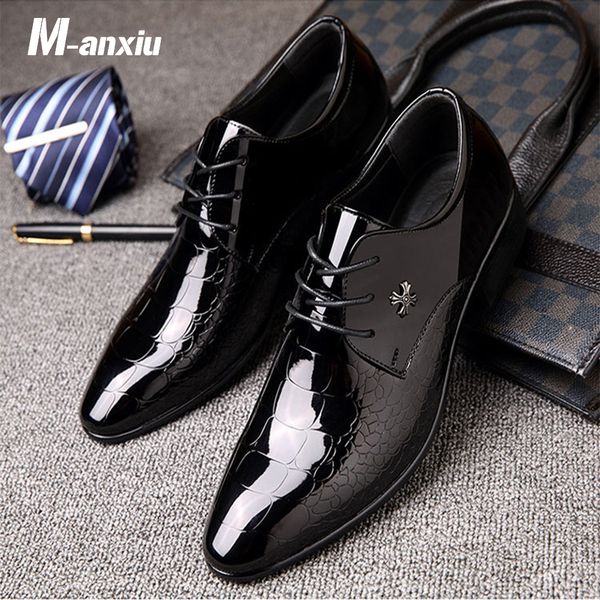 m-anxiu men dress pu leather shoes slip on fashion male formal oxford lace up shoes flat pointed toe casual business, Black
m-anxiu men dress pu leather shoes slip on fashion male formal oxford lace up shoes flat pointed toe casual business, Black