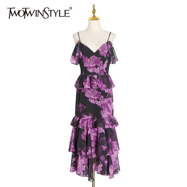twotwinstyle vintage print hit color ladies dresses v neck butterfly sleeve high waist cascading ruffle midi women dress clothes, Black;gray
twotwinstyle vintage print hit color ladies dresses v neck butterfly sleeve high waist cascading ruffle midi women dress clothes, Black;gray