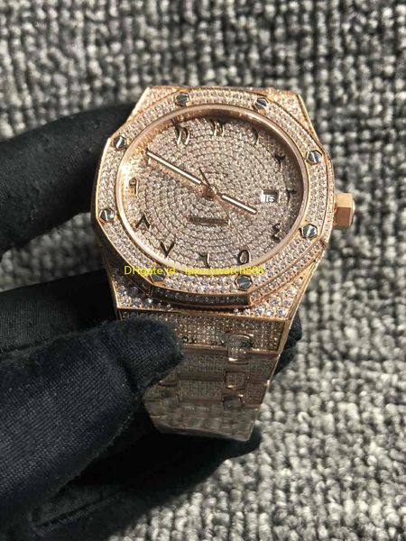 rose gold silver full diamond luxury mens watch arabic numerals automatic movment calendar sapphire glass stainless steel 41mm, Slivery;brown 
rose gold silver full diamond luxury mens watch arabic numerals automatic movment calendar sapphire glass stainless steel 41mm, Slivery;brown