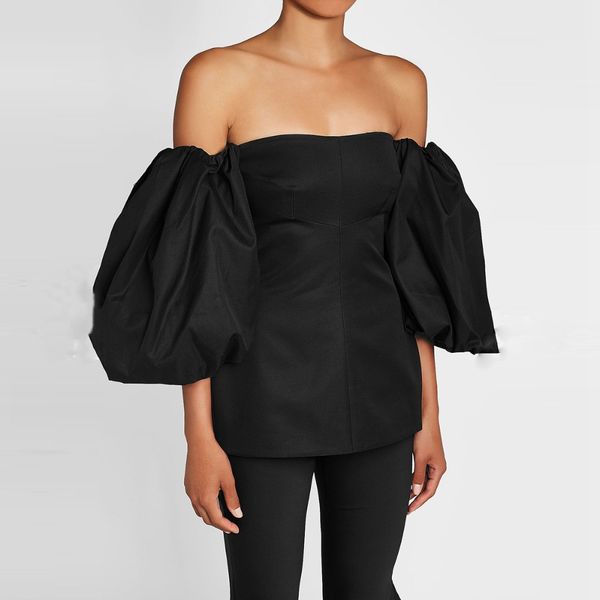 2019 trendy black women hippie style off shoulder puffy short sleeves blouses custom made, White
2019 trendy black women hippie style off shoulder puffy short sleeves blouses custom made, White