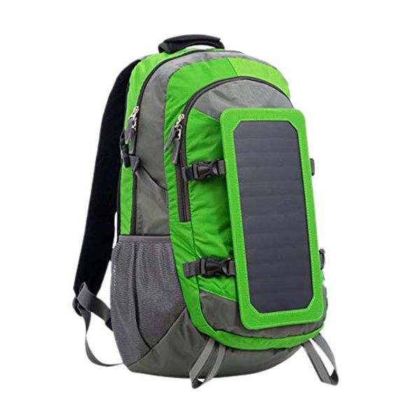 solar backpack with removable solar panel multifunctional bag for travel camping hiking