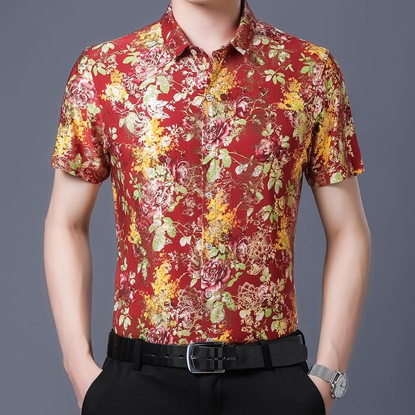mens short sleeve clothes summer male casual printing dress shirts fashion floral printed shirts, White;black
mens short sleeve clothes summer male casual printing dress shirts fashion floral printed shirts, White;black