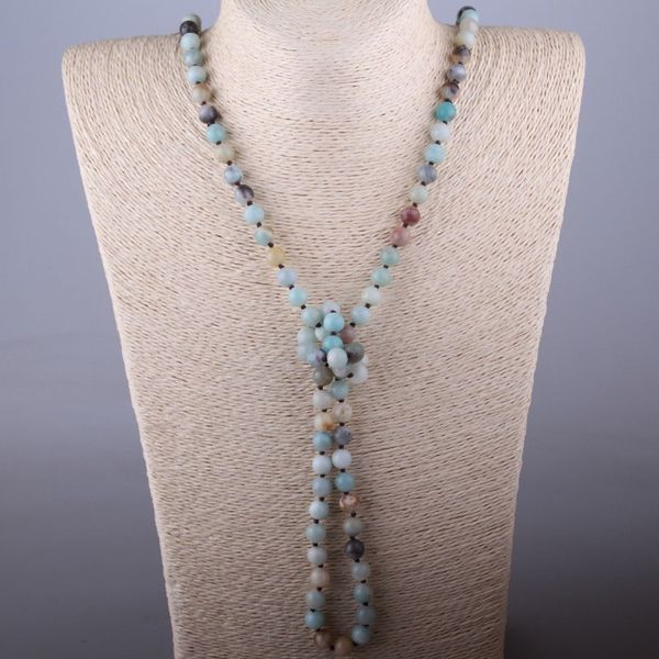 wholesale amazonite stones long knotted beads halsband semi precious stones necklace, Silver
wholesale amazonite stones long knotted beads halsband semi precious stones necklace, Silver
